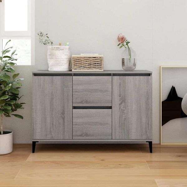 vidaXL Sideboard Grau Sonoma 102x35x70 cm Holzwerkstoff