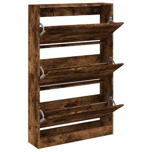 vidaXL Schuhschrank R&auml;uchereiche 80x21x125,5 cm Holzwerkstoff