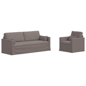 vidaXL Sofa Set 2 stk. Taupe Stoff