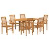 vidaXL Garten Essgruppe 7 stk. Braun Massivholz Teak