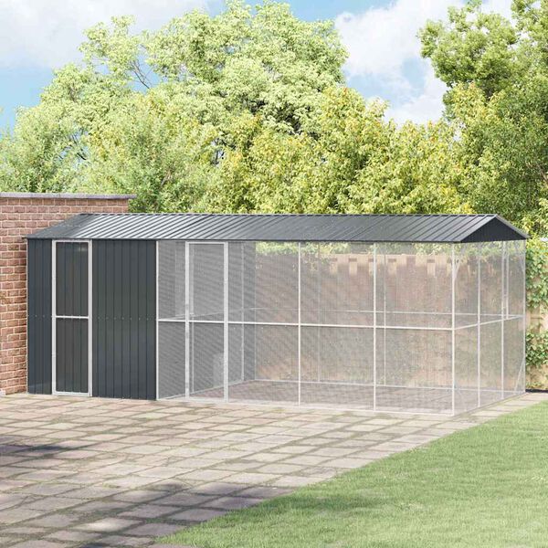 vidaXL Vogelk&auml;fig Anthrazit 645 x 310 x 247 cm Verzinkter Stahl