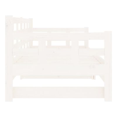 vidaXL Tagesbett Ausziehbar Weiß Massivholz Kiefer 2x(80x200) cm