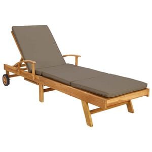 vidaXL Sonnenliege mit Kissen 100% Polyester mit solidem Teak