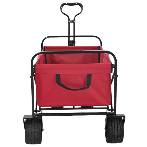 vidaXL Klapp-Handwagen Rot 89 x 63 x 96 cm Stahl und Oxford-Stoff