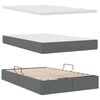 vidaXL Bett mit Stauraum und LED mit LED Dunkelgrau 120 x 190 cm Stoff
