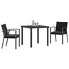 vidaXL Garten Essgruppe 3 pcs Schwarz und Grau PE-Rattan