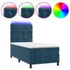 vidaXL Boxspringbett mit Matratze & LED Dunkelblau 90x190 cm Samt