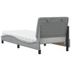 vidaXL Bett mit Matratze Hellgrau 90x190 cm Stoff