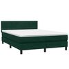 vidaXL Boxspringbett mit Matratze & LED Dunkelgr&uuml;n 160x220 cm Samt