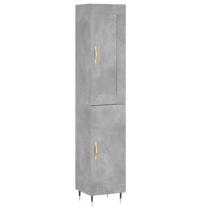 vidaXL Highboard Betongrau 34,5x34x180 cm Holzwerkstoff