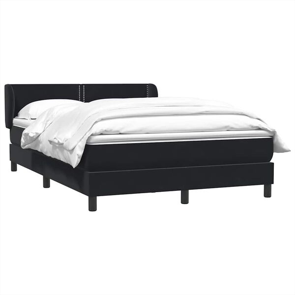 vidaXL Boxspringbett mit Matratze Schwarz 160x220 cm Samt