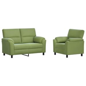 vidaXL Sofa-Set 2 pcs Hellgr&uuml;n Samt