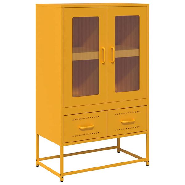 vidaXL Highboard Senfgelb 68x39x111,5 cm Stahl