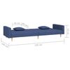 vidaXL Schlafsofa 2-Sitzer mit 2 Kissen Blau Stoff