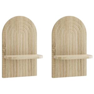 vidaXL Wandregal 2 stk. Sonoma-Eiche 23 x 13,5 x 37,5 cm Holzwerkstoff