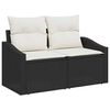 vidaXL Garten-Sofa-Set mit Kissen mit Kissen 11 pcs Schwarz und Creme