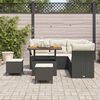 vidaXL Garten-Sofa-Set mit Kissen mit Speicher 8 pcs Schwarz und Creme