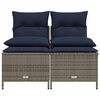 vidaXL 4-teiliges Gartensofa-Set mit Kissen, grau, Polyrattan