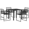 vidaXL Garten Essgruppe 5 pcs Schwarz Poly-Rattan