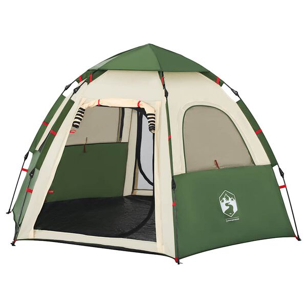 vidaXL Campingzelt 4 Personen Grün Quick Release
