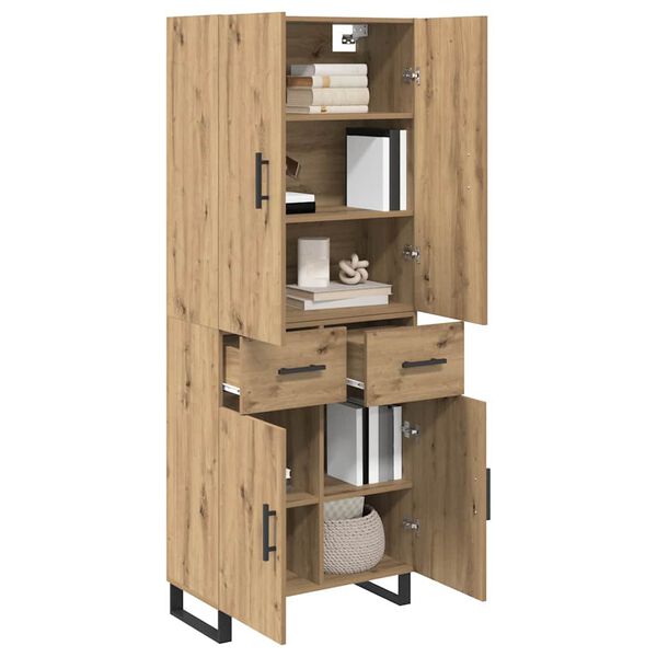 vidaXL Highboard mit Schubladen 2 pcs Artisan-Eiche 69,5 x 34 x 180 cm