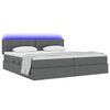 vidaXL Bett mit Stauraum und LED mit LED Dunkelgrau 200 x 200 cm Stoff