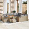 vidaXL Garten-Sofa-Set mit Kissen mit Kissen 12 pcs Beige und Hellgrau