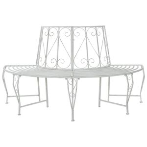 vidaXL Baumbank 4-Sitzanzahl 160 x 80 x 89 cm Stahl Antik Wei&szlig;