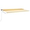 vidaXL Markise Manuell Einziehbar mit LED 600x300 cm Gelb Weiß