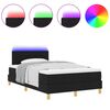 vidaXL LED Boxspringbett mit Matratze Schwarz 120 x 200 cm Stoff