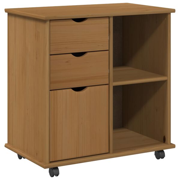 vidaXL Rollschrank Honigbraun 63,5 x 39 x 65,5 cm Massivholz Kiefer