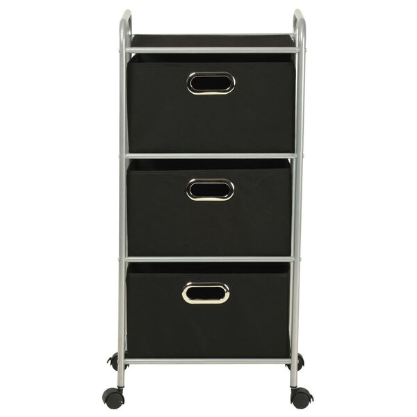 vidaXL Regal mit 3 Aufbewahrungsboxen Stahl und Vliesstoff