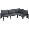 vidaXL Gartensofa-set 4 Stk. Schwarz Stahl
