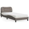 vidaXL Bett mit Matratze "Hvar" Taupe 80x200 cm Stoff