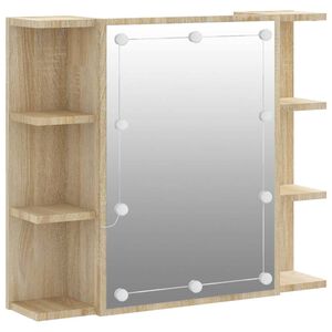 vidaXL Spiegelschrank mit LED Sonoma-Eiche 70x16,5x60 cm