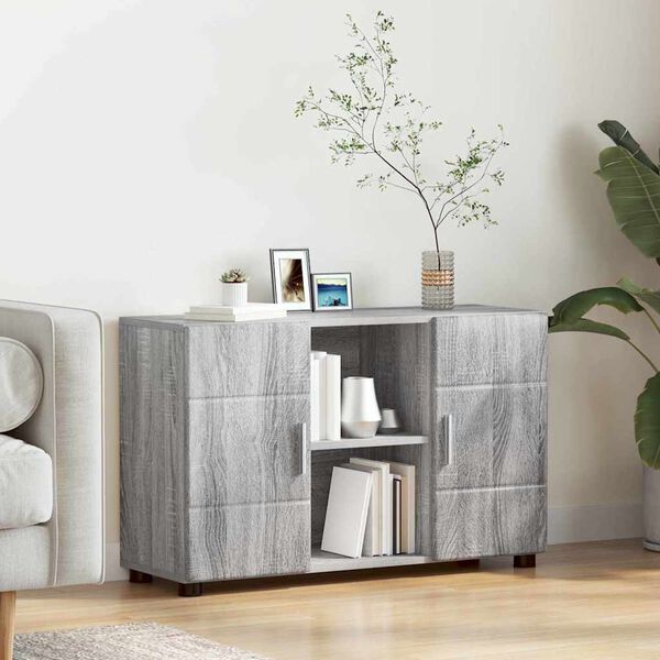vidaXL Sideboard Graues Sonoma 88,5 x 30,5 x 55,5 cm Holzwerkstoff
