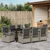 vidaXL Garten Essgruppe 9 pcs Hellgrau Poly-Rattan