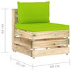vidaXL 4-Sitzer Outdoor-Sofa mit Kissen Gr&uuml;n Impr&auml;gniertes Holz