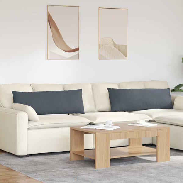 vidaXL Sofakissen 2 St&uuml;ck Dunkelgrau 120 x 40 cm Cordstoff