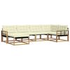 vidaXL Outdoor-Sofagarnitur 6 stk. Wei&szlig; und Creme Massivholz Akazie