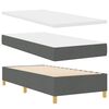 vidaXL LED Boxspringbett mit Matratze Dunkelgrau 90 x 200 cm Stoff