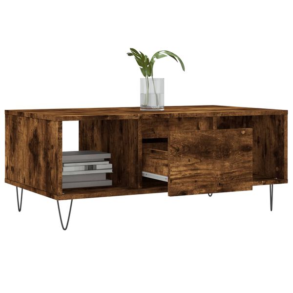 vidaXL Couchtisch R&auml;uchereiche 90x50x36,5 cm Holzwerkstoff