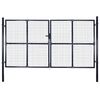 vidaXL Maschen-Gartentor verzinkter Stahl 300 x 150 cm Grau
