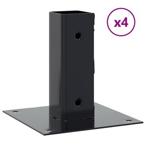 vidaXL Pfostentr&auml;ger Quadrat 4 Stk. 46x46mm Pulverbeschichteter Stahl