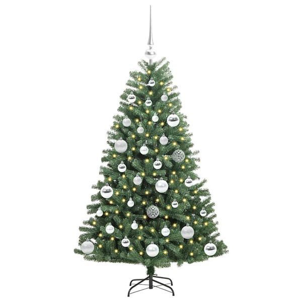 vidaXL K&uuml;nstlicher klappbarer Weihnachtsbaum mit 150 LEDs Gr&uuml;n 120 cm