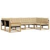 vidaXL Outdoor-Sofagarnitur 6 stk. 6-Sitzer Wei&szlig; und Beige