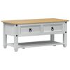 vidaXL Couchtisch Wei&szlig; 100 x 48 x 45 cm Massives Kiefernholz