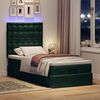 vidaXL Ottoman-Bett mit Matratzen & LEDs Dunkelgr&uuml;n 100x200 cm Samt