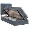 vidaXL LED-Speicherbett mit Matratze Dunkelgrau 100 x 200 cm Samt