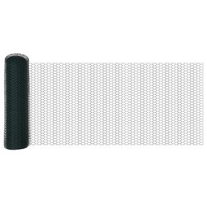 vidaXL Hexagonzaun Gr&uuml;n 0,8 x 10 m PVC